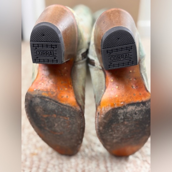 Corral Turquoise and Brown Western Boots Size 7M - Picture 10 of 11